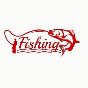 Fisherman Fishing Line Hook Fish Water Vinyl Graphic Auto Laptop Decal Sticker